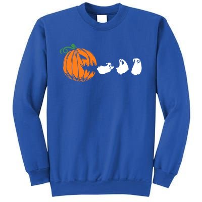 Funny Halloween Pumpkin Eating Ghost Gamer Cute Gift Sweatshirt