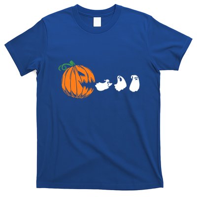 Funny Halloween Pumpkin Eating Ghost Gamer Cute Gift T-Shirt