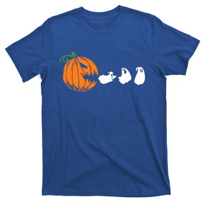 Funny Halloween Pumpkin Eating Ghost Gamer Cute Gift T-Shirt