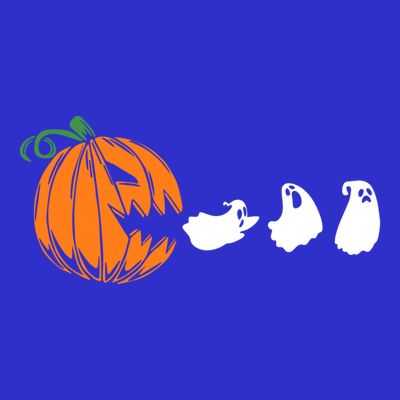Funny Halloween Pumpkin Eating Ghost Gamer Cute Gift T-Shirt