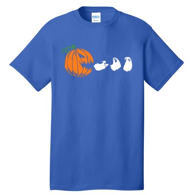 Funny Halloween Pumpkin Eating Ghost Gamer Cute Gift Tall T-Shirt