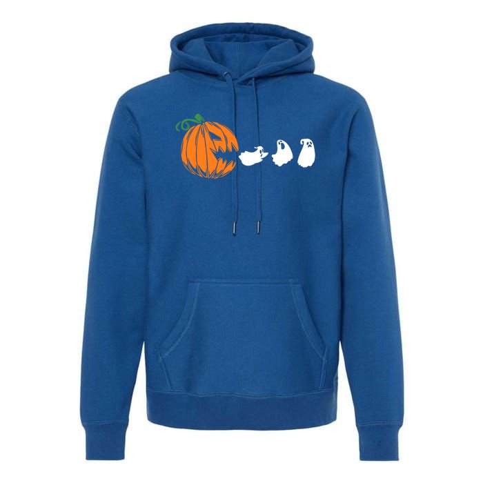 Funny Halloween Pumpkin Eating Ghost Gamer Cute Gift Premium Hoodie