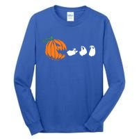 Funny Halloween Pumpkin Eating Ghost Gamer Cute Gift Tall Long Sleeve T-Shirt