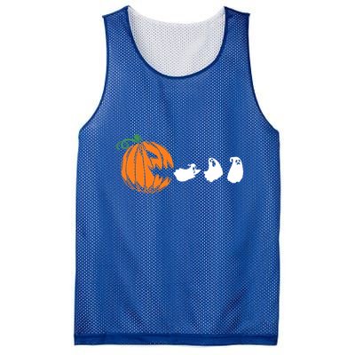 Funny Halloween Pumpkin Eating Ghost Gamer Cute Gift Mesh Reversible Basketball Jersey Tank