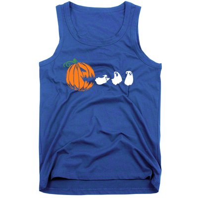 Funny Halloween Pumpkin Eating Ghost Gamer Cute Gift Tank Top