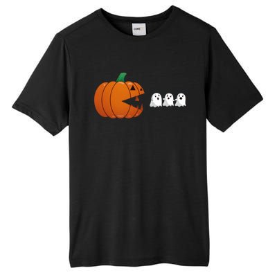 Funny Halloween Pumpkin Eating Ghost Gamer Cute Gift Tall Fusion ChromaSoft Performance T-Shirt