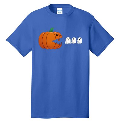 Funny Halloween Pumpkin Eating Ghost Gamer Cute Gift Tall T-Shirt