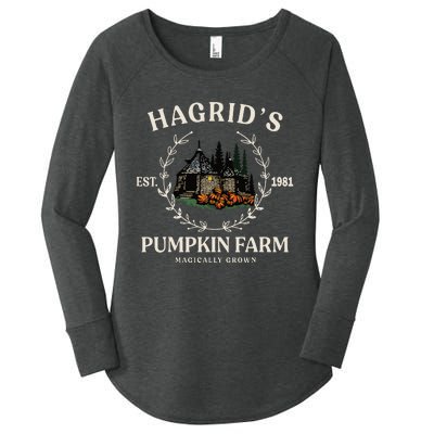 Fall HagridS Pumpkin Farm Patch Autumn Pumpkin Garden Women's Perfect Tri Tunic Long Sleeve Shirt