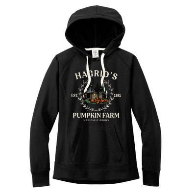 Fall HagridS Pumpkin Farm Patch Autumn Pumpkin Garden Women's Fleece Hoodie