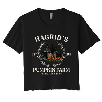 Fall HagridS Pumpkin Farm Patch Autumn Pumpkin Garden Women's Crop Top Tee