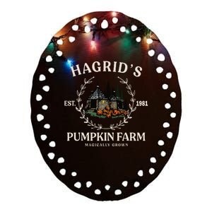 Fall HagridS Pumpkin Farm Patch Autumn Pumpkin Garden Ceramic Oval Ornament