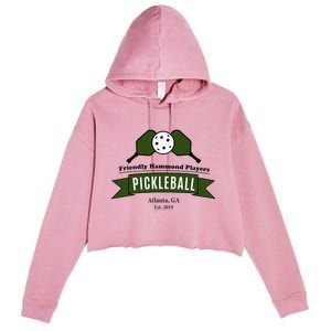 Friendly Hammond Players Pickleball Atlanta Crop Fleece Hoodie