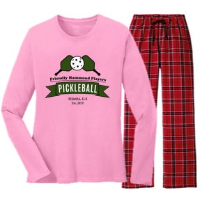 Friendly Hammond Players Pickleball Atlanta Women's Long Sleeve Flannel Pajama Set 