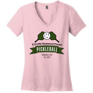 Friendly Hammond Players Pickleball Atlanta Women's V-Neck T-Shirt