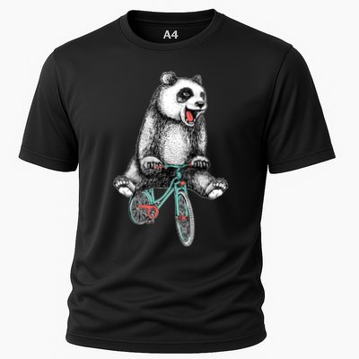 Funny Happy Panda On Bike Bicycle Performance Shirt