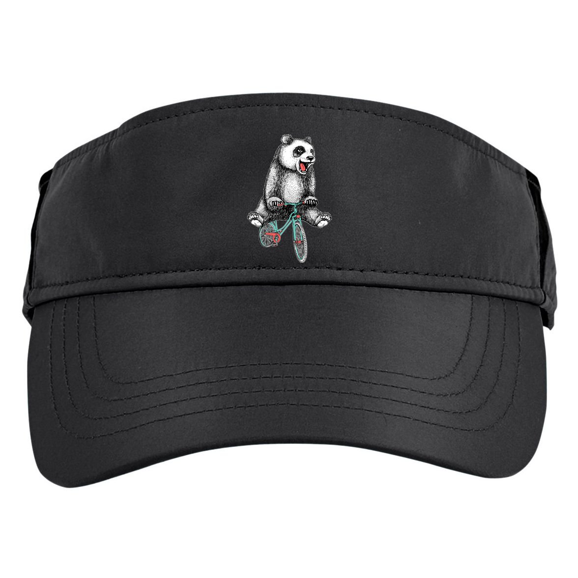 Funny Happy Panda On Bike Bicycle Adult Drive Performance Visor