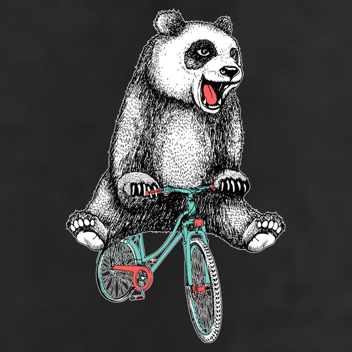 Funny Happy Panda On Bike Bicycle Adult Drive Performance Visor