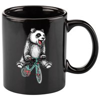 Funny Happy Panda On Bike Bicycle 11oz C Handle Ceramic Mug
