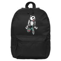 Funny Happy Panda On Bike Bicycle 16 in Basic Backpack