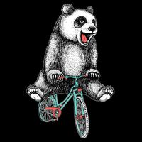 Funny Happy Panda On Bike Bicycle 16 in Basic Backpack