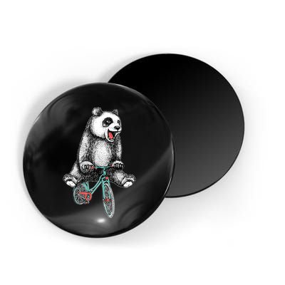 Funny Happy Panda On Bike Bicycle Magnet