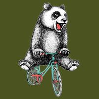 Funny Happy Panda On Bike Bicycle Sustainable Bucket Hat