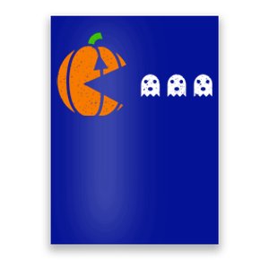 Funny Halloween Pumpkin Eating Ghost Gamer Funny Gift Poster