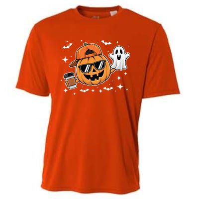 Funny Halloween Pumpkin Ghost Ing Coffee Gift Cooling Performance Crew T-Shirt