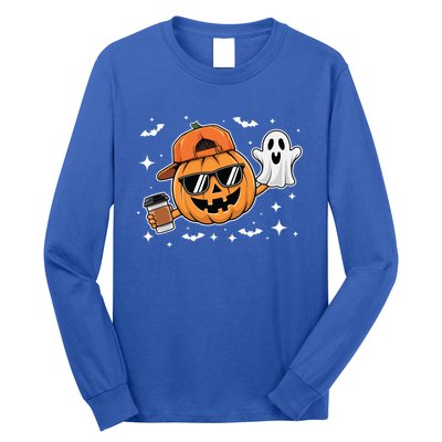 Funny Halloween Pumpkin Ghost Ing Coffee Gift Long Sleeve Shirt