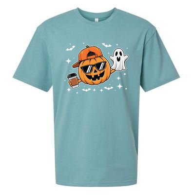 Funny Halloween Pumpkin Ghost Ing Coffee Gift Sueded Cloud Jersey T-Shirt