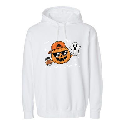 Funny Halloween Pumpkin Ghost Ing Coffee Gift Garment-Dyed Fleece Hoodie