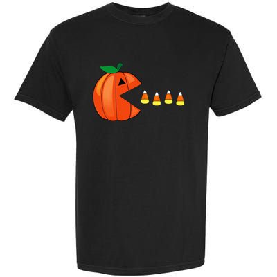 Funny Halloween Pumpkin Eating Candy Corn Garment-Dyed Heavyweight T-Shirt