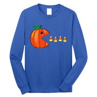 Funny Halloween Pumpkin Eating Candy Corn Long Sleeve Shirt