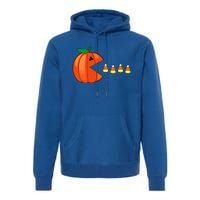 Funny Halloween Pumpkin Eating Candy Corn Premium Hoodie