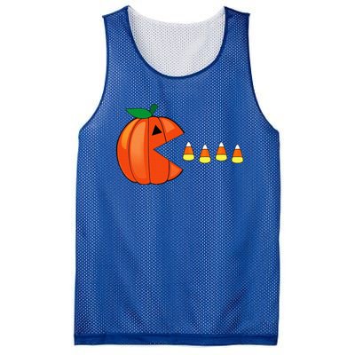 Funny Halloween Pumpkin Eating Candy Corn Mesh Reversible Basketball Jersey Tank