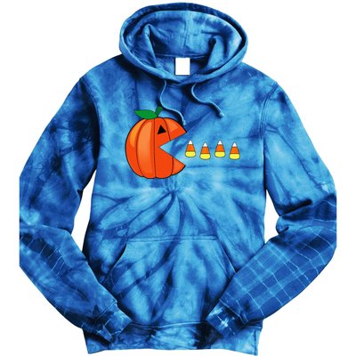 Funny Halloween Pumpkin Eating Candy Corn Tie Dye Hoodie