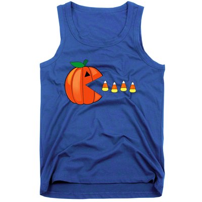 Funny Halloween Pumpkin Eating Candy Corn Tank Top