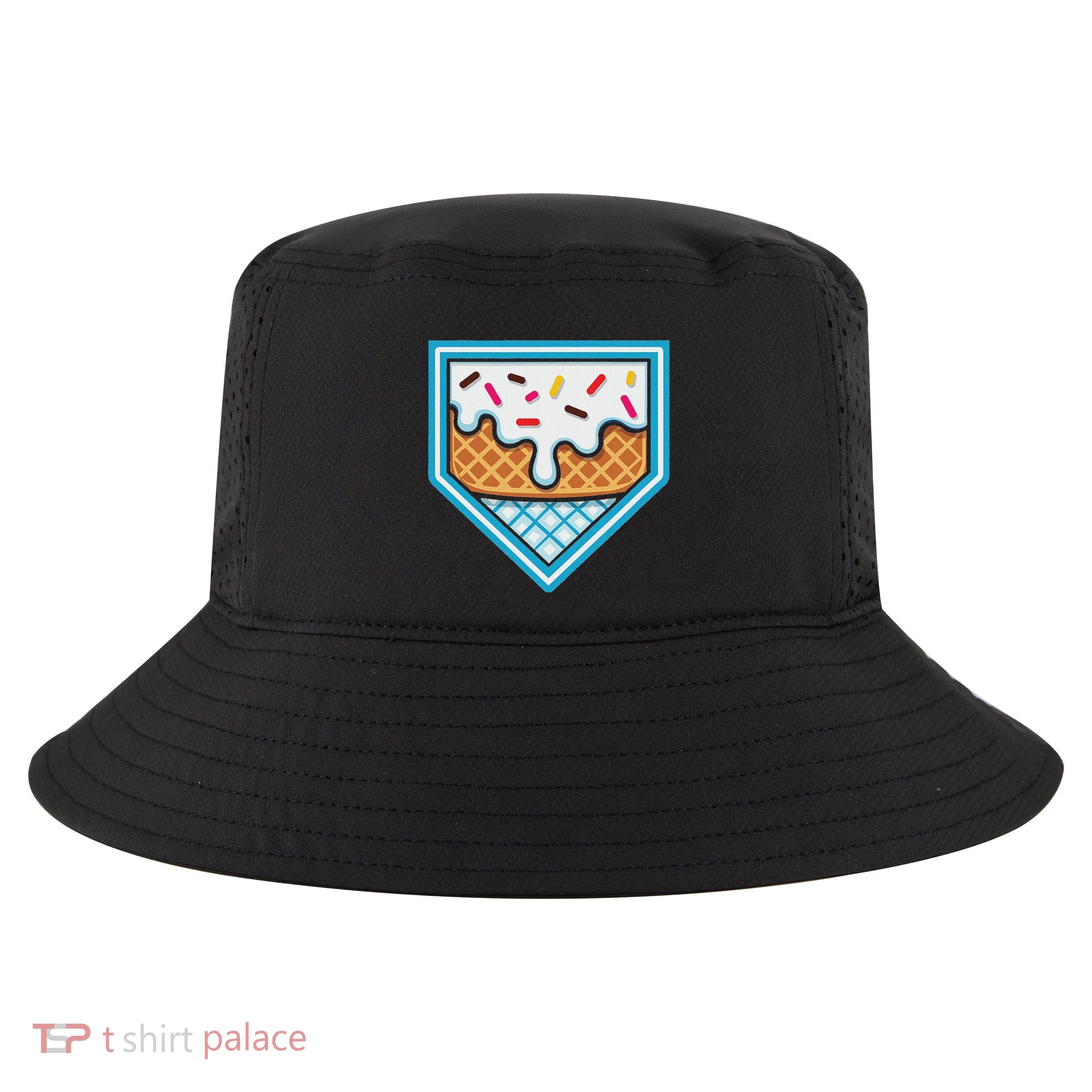 Funny Home Plate Drip Ice Cream Softball Baseball Cool Comfort Performance Bucket Hat