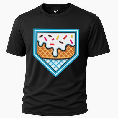 Funny Home Plate Drip Ice Cream Softball Baseball Performance Shirt