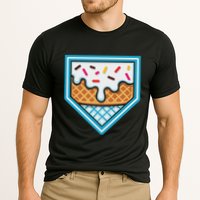 Funny Home Plate Drip Ice Cream Softball Baseball Cooling Performance Crew T-Shirt
