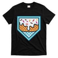 Funny Home Plate Drip Ice Cream Softball Baseball T-Shirt
