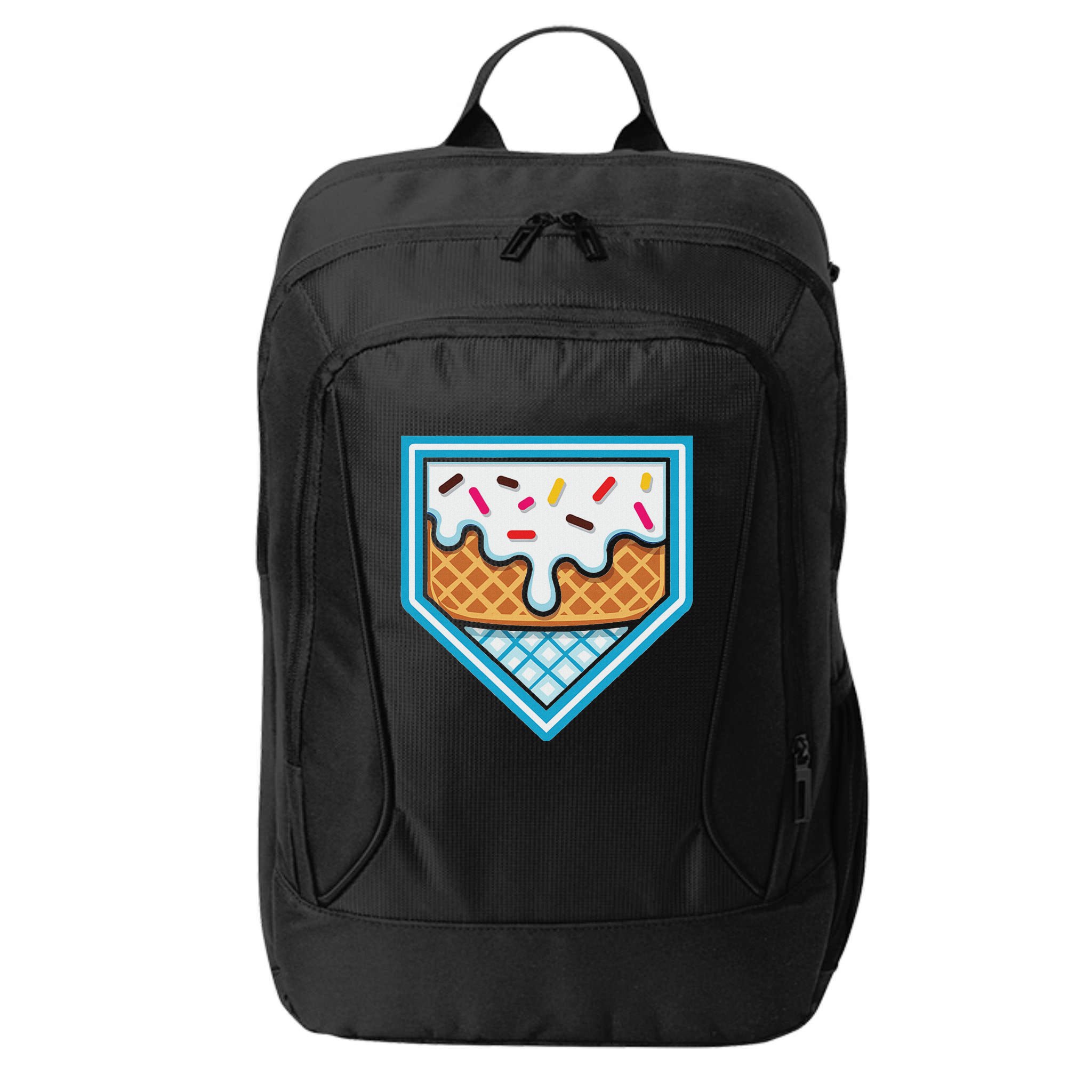 Funny Home Plate Drip Ice Cream Softball Baseball City Backpack