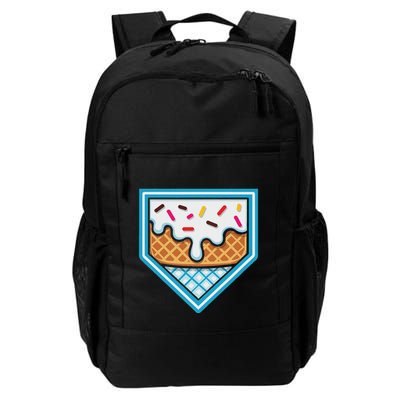 Funny Home Plate Drip Ice Cream Softball Baseball Backpack