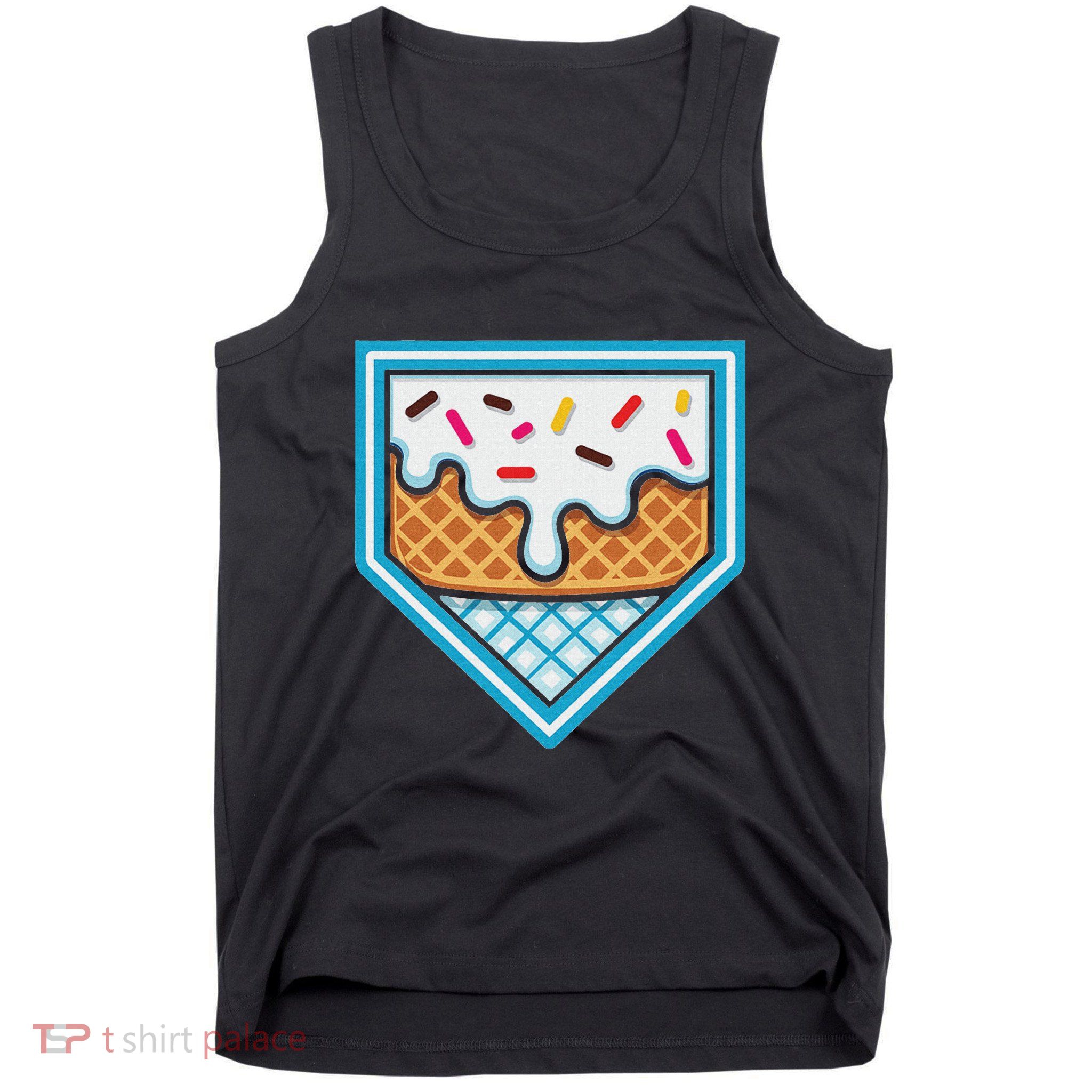 Funny Home Plate Drip Ice Cream Softball Baseball Tank Top