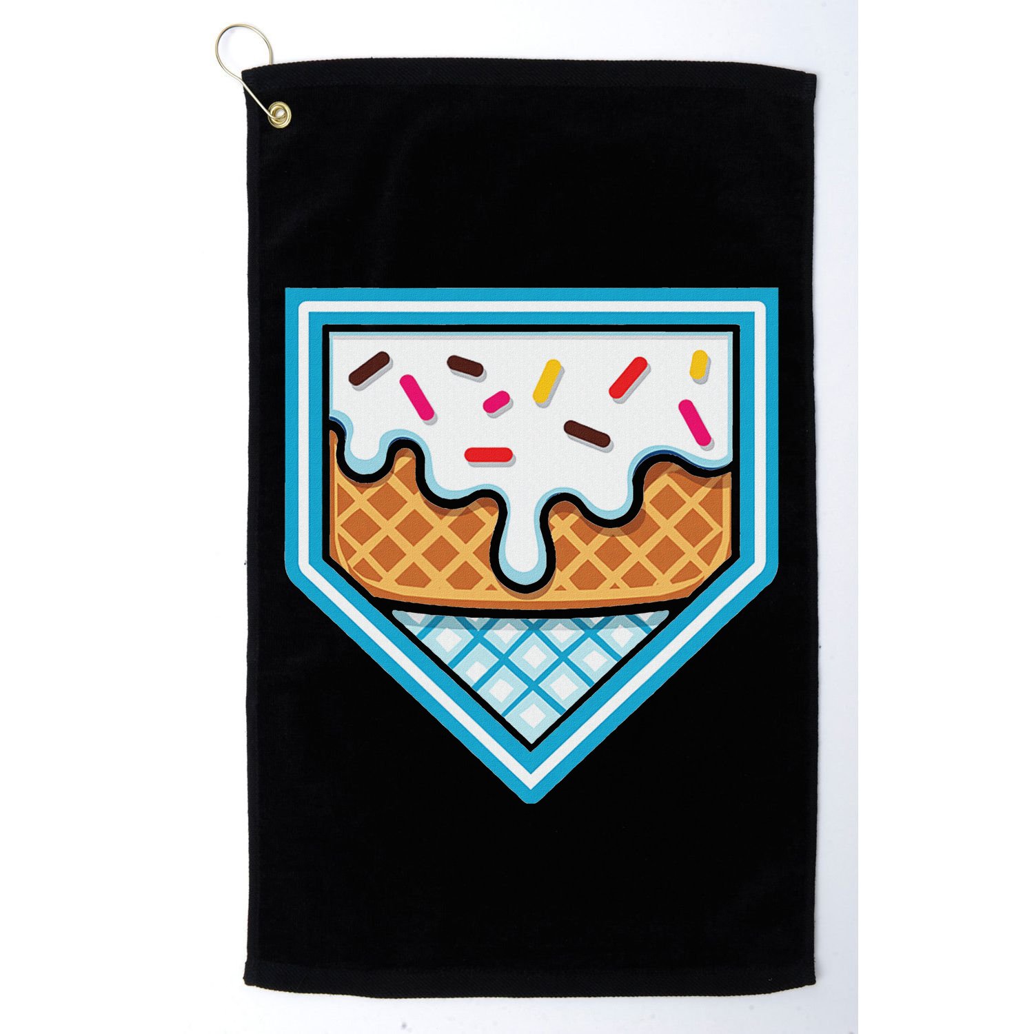 Funny Home Plate Drip Ice Cream Softball Baseball Golf Towel