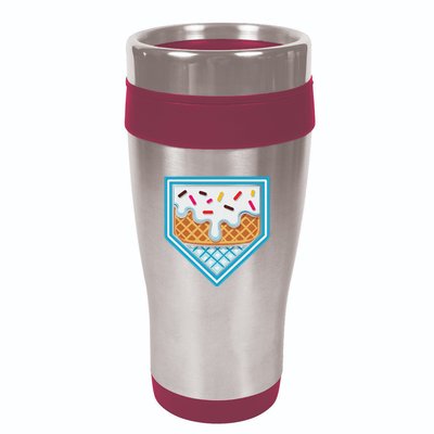 Funny Home Plate Drip Ice Cream Softball Baseball 16oz Travel Tumbler