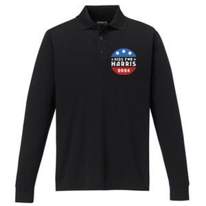 For Harris President Love Kamala Harris Performance Long Sleeve Polo