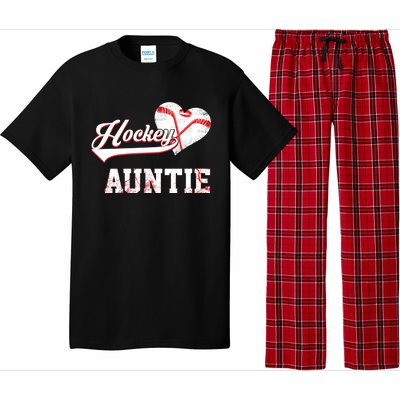 Family Hockey Player Funny Gift Hockey Auntie Cool Gift Pajama Set