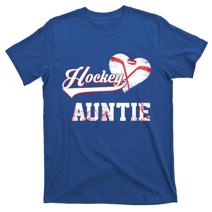 Family Hockey Player Funny Gift Hockey Auntie Cool Gift T-Shirt