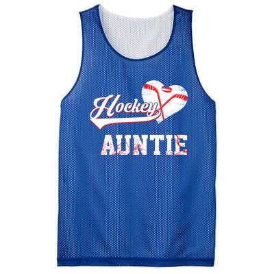 Family Hockey Player Funny Gift Hockey Auntie Cool Gift Mesh Reversible Basketball Jersey Tank